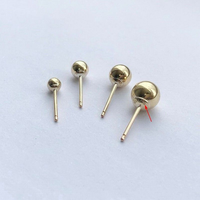Boucles d'oreilles classiques en or rempli 14KGF, perles rondes, accessoires DIY, vente en gros
