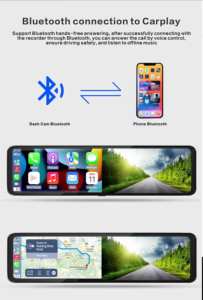 Nhà Máy Bán buôn 11.26 "gương Dash Cam Carplay 11.26" gương chiếu hậu <span class=keywords><strong>Android</strong></span> tự động ống kính kép Gương Chiếu Hậu DVR Ghi - Product Image 5
