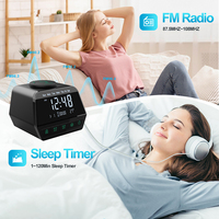 Radio FM KENUO avec écran LED numérique, 12 chansons apaisantes, chargeur multifonction, réveil avec machine à bruit blanc