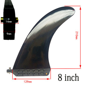 Aileron de surf LCO-SPORT 23cm noir en fibre de nylon renforcée, aileron simple pour longboard et paddleboard - Product Image 2