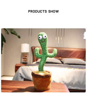 Cactus dansant en vente chaude avec guitare de Noël, saxophone, sculpture en peluche douce arabe, hawaïenne, mexicaine, jouet musical amusant pour enfants - Product Image 4