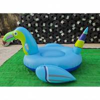 Bouée gonflable toucan à chevaucher en PVC, capacité 100-500 kg, épaisseur 0,25 mm, idéale pour les fêtes au bord de la piscine et les vacances à la plage
