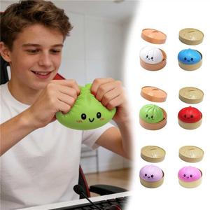 Jouet à presser en forme de boulette vapeur ludique, avec toucher en mousse souple, pour la décoration de la maison et du bureau, divertissement sensoriel et utilisation anti-stress relaxante - Product Image 2