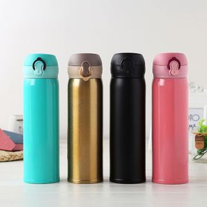 Gobelet isotherme en acier inoxydable 304 de 500 ml avec couvercle rabattable, design à ouverture rapide et verrouillage, idéal pour les voyages en voiture, cadeau - Product Image 1