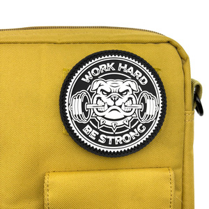 Mới làm việc chăm chỉ được mạnh mẽ Barbell tập thể dục Bulldog tinh thần huy hiệu vá cho armband 3D bảo vệ môi trường kích thước tùy chỉnh - Product Image 3