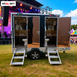 Toilettes et douches mobiles en acier 2026, salle de bain portable de luxe, remorque de toilettes pour utilisation en parc - Product Image 1