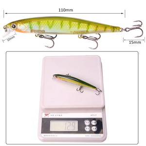 Señuelo de Pesca Minnow de AliExpress, 12.9g, 11cm, Señuelo Artificial de Plástico para Pesca de Lubina en Aguas Medias - Product Image 3