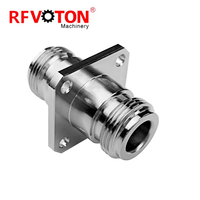Adaptateur RF N-KFKM N Femelle vers N Femelle à 4 Trous, Bride Carrée 25,4 mm / 1 Pouce pour Montage sur Rack/Panel, Connecteurs Coaxiaux RF, Adaptateur N