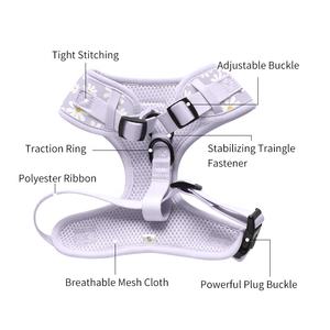 Desainer baru dipersonalisasi pola khusus tali leher anak anjing peliharaan latihan timbal Set Harness neoprena PVC anjing dengan pemegang tas kotoran - Product Image 2