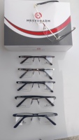 Lunettes demi-monture en acétate durable en acier inoxydable pour hommes