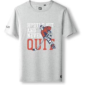 Camiseta de Hockey Clásica para Hombre Ealer Est200 con Logotipo y Patrón, Manga Corta, 100% Algodón, Cuello Redondo - Product Image 3