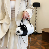 Nouveau sac bandoulière portable en peluche, style poupée dauphin, sac à main mignon et tendance
