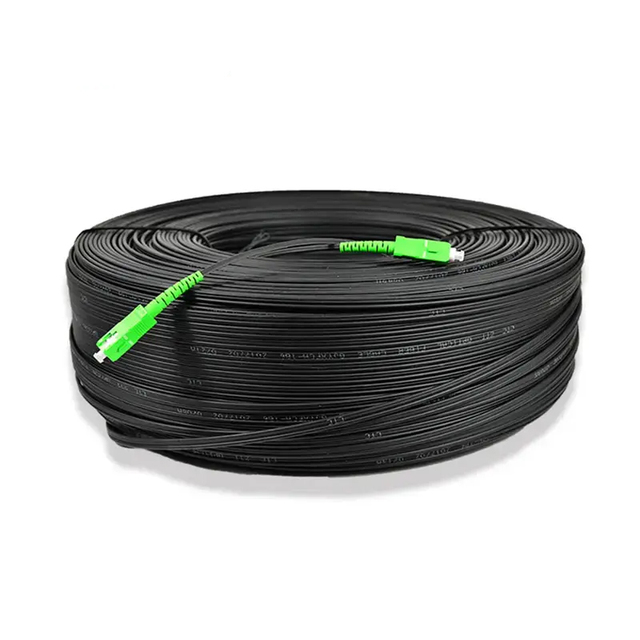 Ftth Pre-connectorized Communication Cables Optical Cable 1 2 4 Core Ftth Drop Cable SC-APC UPC Fiber Optic Cable Roll
