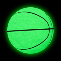 Ballon de basketball lumineux taille 7 en cuir PU avec vessie en caoutchouc butyle, personnalisable avec LOGO, pour l'extérieur, qui brille dans le noir, pour l'entraînement