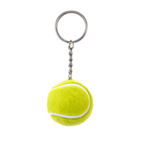 Porte-clés en peluche 3D mini balle de tennis en PVC de 3,4 m, accessoire promotionnel pour sac à clés ou mousqueton