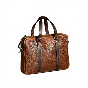 Sac messager pour ordinateur portable de bureau classique moderne de qualité supérieure B S International en cuir véritable grande capacité imperméable et écologique - Product Image 4