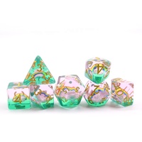 Ensemble de dés polyédriques D4 D10 D20 RPG 7 pièces, ensemble de dés en résine arc-en-ciel DND