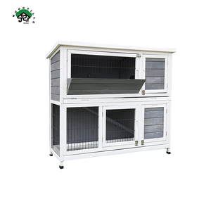 Maison de lapin de vente d'usine de clapier à lapin en bois à deux couches - Product Image 1