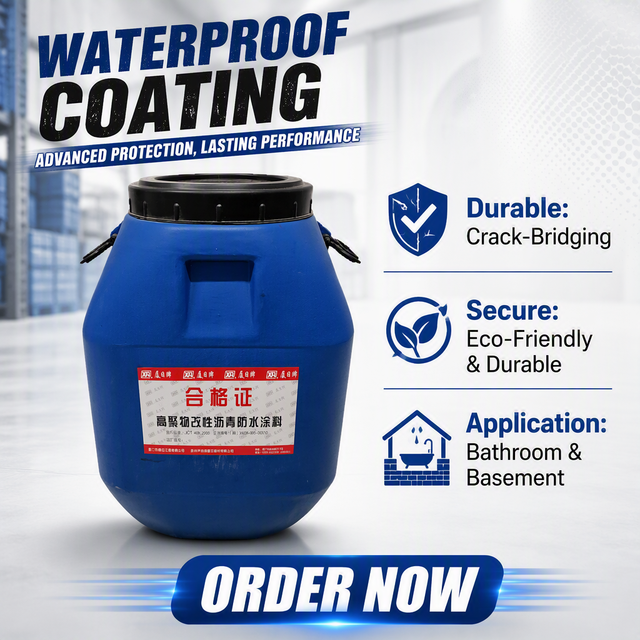 Easy Apply Single Component Polymer Modified Asphalt Waterproof Coating Liquid Rubber Membrane Eco-Friendly High Strength Wall