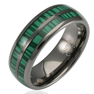 Thiết Kế Mới Khắc Gunmetal <span class=keywords><strong>Tungsten</strong></span> Nhẫn Cho Nam Giới Malachite <span class=keywords><strong>Inlay</strong></span> Lời Hứa Đám Cưới Cho Vài Chiếc Nhẫn Đảng Quà Tặng Đồ Trang Sức - Product Image 1