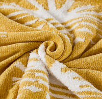 Plaid en chenille doux, confortable, moelleux et chaud, tricoté, moderne, toutes saisons, personnalisable, effet coucher de soleil, réversible, pour canapé, lit, chaise