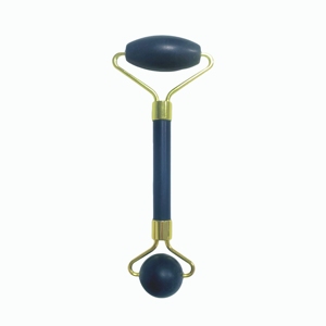 Rouleau de massage pour le visage en pierre de serpentine noire naturelle, à double extrémité, pour le massage du visage, soins de la peau, spa - Product Image 3
