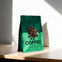 Sachet Doypack pour grains de café de qualité alimentaire, à huit soudures, en MOPP, PE et feuille d'aluminium, avec valve, fermeture éclair, thermoscellable et impression sérigraphique