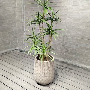 Modern <b>Large</b> Fiber Clay Decorative Flower <b>Pots</b> Drainage Hole Eco-Friendly Planters Home Garden Shopping Malls Floor 10L Capacity - Product Image 4