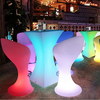Table de bar à LED 16 couleurs Table lumineuse imperméable à l'eau Mobilier d'extérieur pour événements Fête Location Énergie solaire Led Bar Table de cocktail