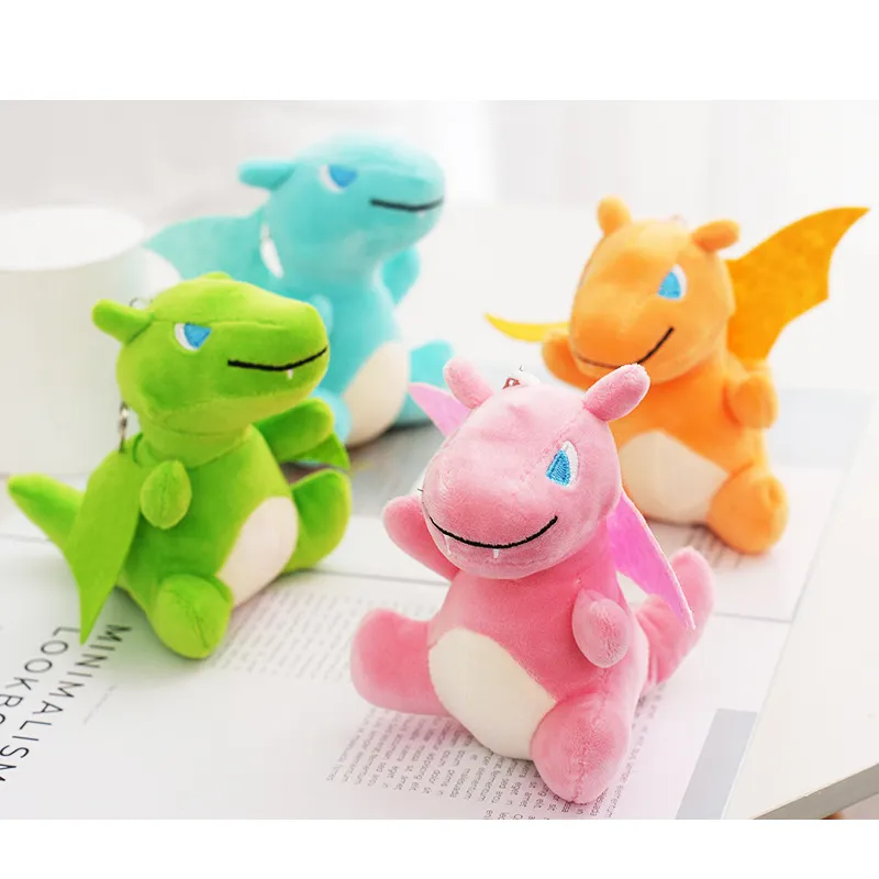 Juego de animales de peluche de dinosaurio suave, regalos, alas, Mini figuras de dinosaurios, dinosaurios de peluche con llavero