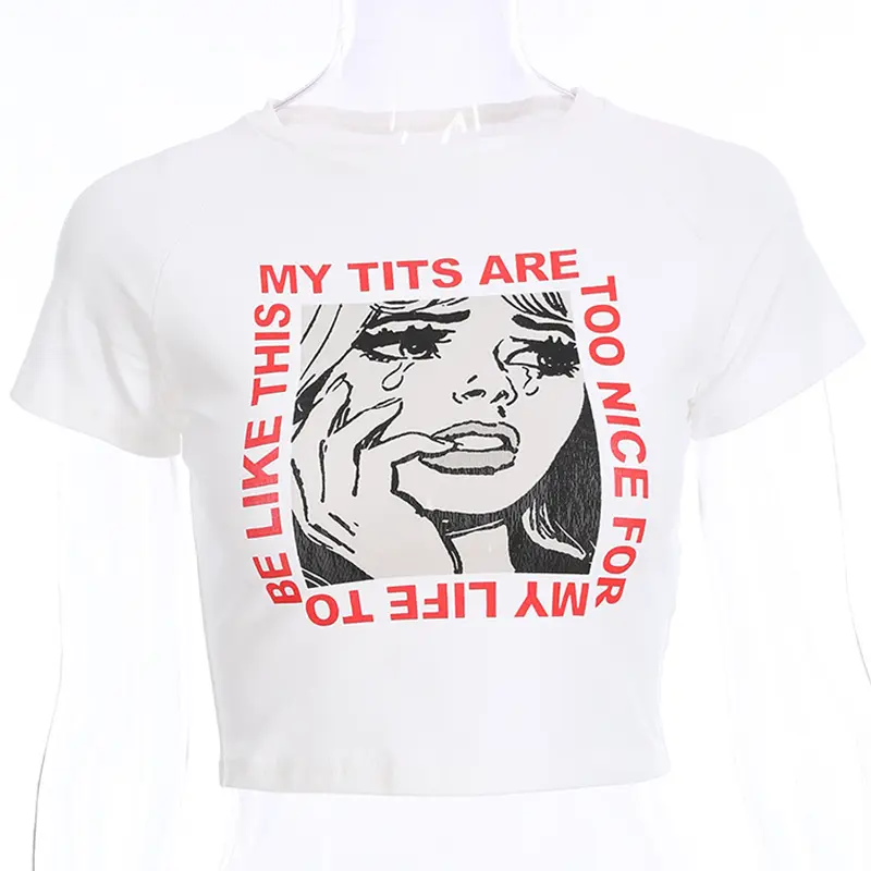 Women Short Tshirt Summer My Tits Are Too Nice for My Life Letter Printed Female Tops Sexy Casual Funny Tops Tee Shirt