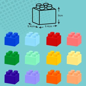 Juego de Bloques de Construcción de Plástico Coloridos Extra Grandes de 2x2, Especial para Construir Paredes de Castillo, Juguete Educativo de Construcción - Product Image 4