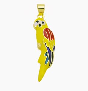 Pendentif Carte du <span class=keywords><strong>Venezuela</strong></span> Personnalisé avec Perroquet Coloré, Plaqué Or Cuivre et Émail Coloré, Accessoire de Collier - Product Image 6
