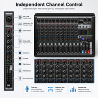 Console de mixage audio professionnelle 12 canaux B12 avec 99 DSP, égaliseur 7 bandes, lecteur MP3 BT USB, capacités d'enregistrement, sortie stéréo