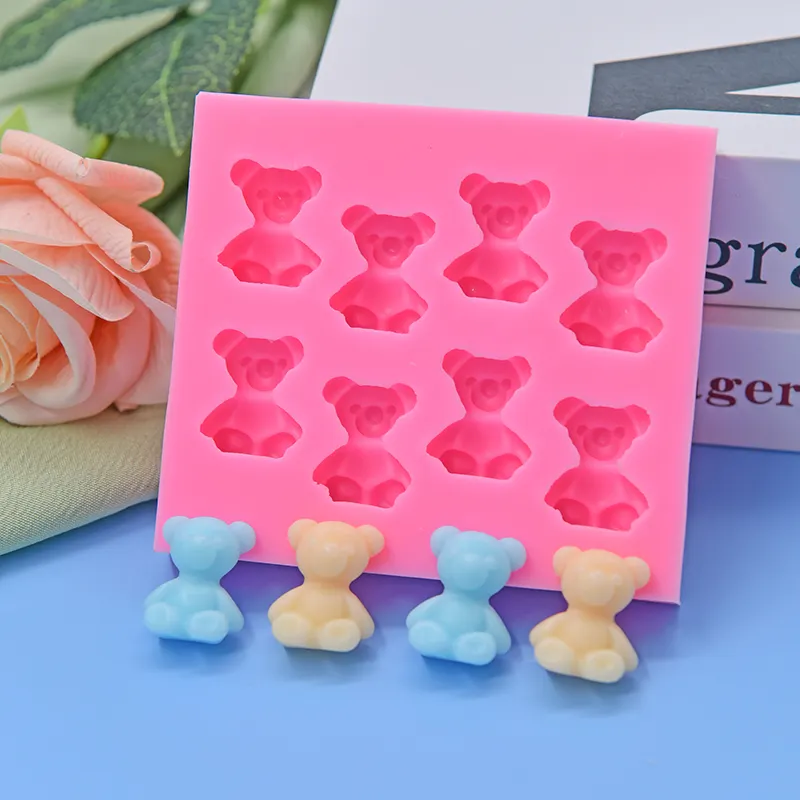 Diskon besar-besaran pabrik cetakan silikon 3D bentuk beruang Mini lucu cetakan Fondant kue alat DIY cetakan untuk dijual