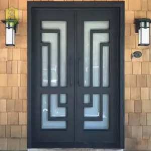 Welded iron entry door