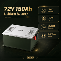 Batterie LiFePO4 semi-solide JREPower à décharge profonde 72V/48V/36V 105AH-300AH pour voiturettes de golf électriques, 6000 cycles, chargeur rapide