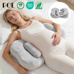 Oreiller <span class=keywords><strong>de</strong></span> grossesse ergonomique en forme <span class=keywords><strong>de</strong></span> papillon pour soutien <span class=keywords><strong>de</strong></span> la taille et des hanches, avec mini-oreiller assorti inclus - Product Image 1