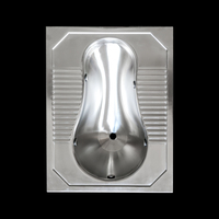 WC à la turque en acier inoxydable à design moderne, résistant aux vandales et à aspiration, largement utilisé pour les trains, les navires, les avions et les aéroports