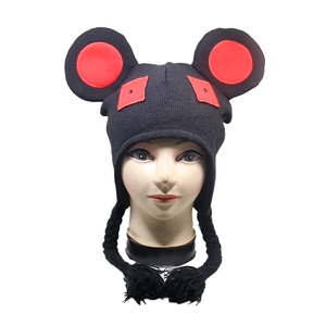 New Design Custom Personalized Winter Warm 100% Acrylic <b>Knitted</b> Beanie Hat 3D Embroidery Cartoon Mouse <b>Animal</b> <b>Pattern</b> <b>for</b> Travel - Product Image 1