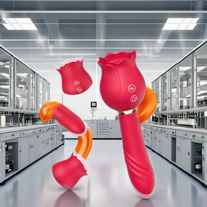 ドロップシッピング強力なローズ型USBバイブレーターディルド吸うクリトリス刺激セックスおもちゃ女性用ジュゲテセクシャル - Product Image 3