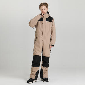 Combinaison de ski professionnelle pour enfants plus âgés, nouvelle collection hiver, 100% polyester, à capuche, fermeture éclair, chaude, respirante, durable, coupe-vent, imperméable - Product Image 2