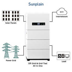 Système de stockage d'énergie tout-en-un 10 kWh 102,4 V hors réseau et connecté au réseau, batterie au lithium solaire empilable, onduleur hybride pour maison avec Wi-Fi - Product Image 4