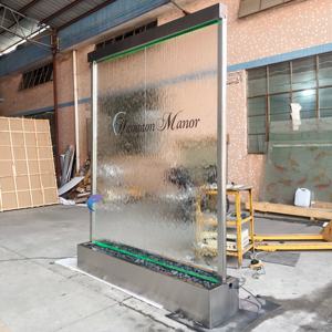 Lumières LED, rideau d'eau graphique, cascade artificielle intérieure, fontaine, cascade en métal peinte en blanc - Product Image 4