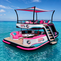 Plateforme flottante gonflable pour bars aquatiques, idéale pour les complexes hôteliers, parcs aquatiques et soirées aquatiques. Taille et logo personnalisables.