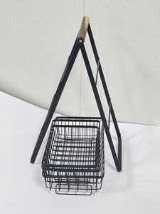 Custom Color 2-3-Tier Metal Foldable Adjustable Vegetable Rack with Rectangle <b>Wire</b> <b>Basket</b> Fruit Bowl Holder for Fruits - Product Image 6