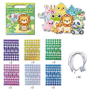 Kits de pegatinas de papel de aluminio 3 en 1, 10 Uds., pintura DIY, etiquetas de regalo de animales bonitos, actividad artesanal <span class=keywords><strong>para</strong></span> niños y <span class=keywords><strong>niñas</strong></span> - Product Image 4