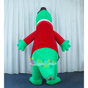 Costume de mascotte gonflable en peluche <span class=keywords><strong>crocodile</strong></span>/alligator avec tenue de Noël à vendre - Product Image 3