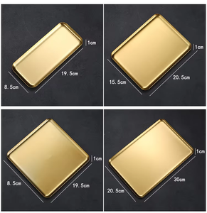 <span class=keywords><strong>Bandeja</strong></span> Rectangular de Acero Inoxidable para Acampar, Exhibición de Bocadillos/Pasteles, Plato Coreano para Bistec, Plato para <span class=keywords><strong>Barbacoa</strong></span>, <span class=keywords><strong>Bandeja</strong></span> para Servir de Acero Inoxidable - Product Image 2