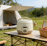 Cuisinière à riz électrique multifonction Oulik portable 0,8L/1L/1,5L/1,8L avec revêtement antiadhésif, contrôle numérique du minuterie et tasse doseuse